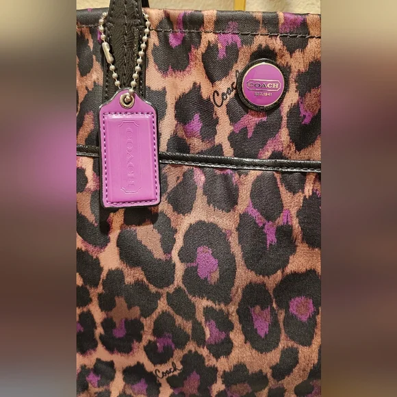 Coach Ocelot Sateen Print Tote #F25282 - Picture 2 of 8